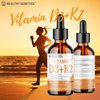 Healthy Genetics Liquid Vitamin D3 K2 Plus Vitamin K2 MK-7 | 5000IU Vitamin D Liquid Drops | Bones | Immune | Heart Health | Boost Energy 2oz