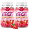 2 Packs High Absorption Calcium Citrate Gummies 1200mg - Bone & Teeth Support for Adults & Kids, Vegan Sugar-Free Gummies, Strawberry Flavor, 120 Count