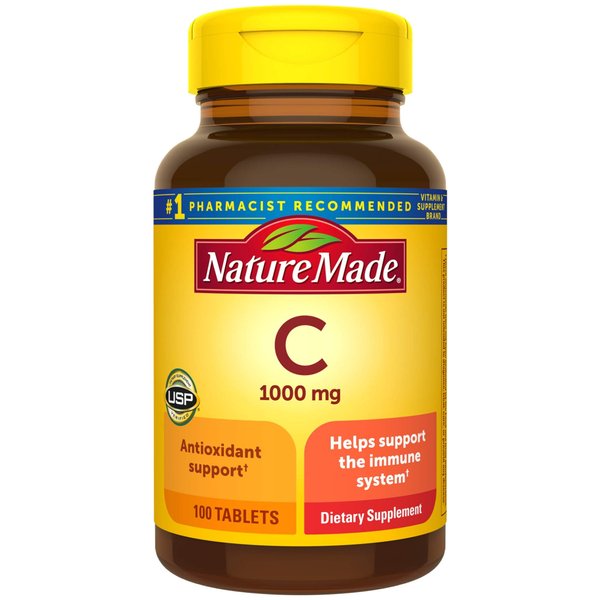 Nature Made Vitamin C 1000 mg Tablets, 100 Count to Help Support the Immune Systemâ€ (Pack of 3)
