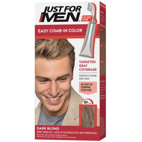 Just For Men Easy Comb-In Color Mens Hair Dye, Easy No Mix Application with Comb Applicator - Dar...