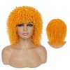 Elvirgel Orange Afro Wigs with Bangs for Black Women Short Orange and Blonde Curly Hair Wigs Burnt Orange Wigs for Black Women (light orange)
