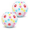 2 Pieces Paw Soccer Ball White Kids Soccer Ball Size 2 Toddler Soccer Ball Small Soccer Ball Mini Soccer Ball Kids Toys For Grass 3-8 Boys Girls Practice Game Festival Birthday Gift Indoor Outdoor