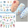 12 Sheets Ocean Nail Stickers, Summer Nail Art Decals Water Transfer Nail Art Stickers Dolphin Shell Starfish Seahorse Cute Marine Animals Design Sea Beach Nail Art Accessories for Women DIY Manicure