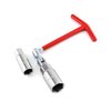 QWORK Spark Plug Socket Wrench, Universal,T-handle, 6mm (5/8") & 21mm (13/16") Remover Installer