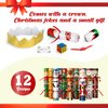D-FantiX 12 Pack Christmas No-Snap Party Table Favors, with Party Hats Joke Little Gifts for Kids Adults, Cute Christmas Character Design, Xmas Holiday Dinner Traditions Supplies