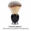 Parker Deluxe Synthetic Silvertip Shaving Brush w/Black & Chrome Handle