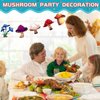 Tranqun 4 Set Mushroom Banner Mushroom Garland Mushroom Party Decorations for Baby Shower Wild Mushroom Themed Birthday Party Favors