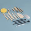 KACOLA Pottery Tool Kit, 17pcs Polymer Clay Tools, Modeling Clay Sculpting Tools Kit, Ceramics Tools, Trimming, Embossing Pattern, Smooth Wooden Handles