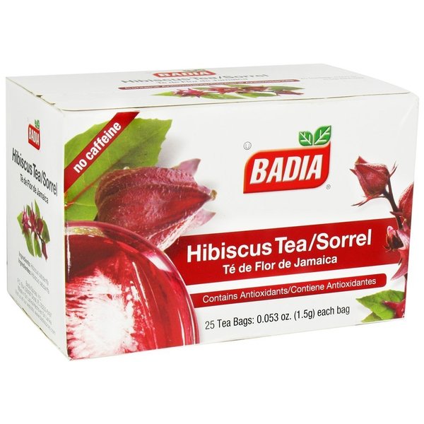 Badia Hibiscus Tea Bags Box Of 25 Bags (Pack of 10) - Pack Of 10