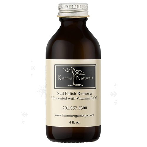 Karma Organic Nail Polish Remover Unscented- Non Toxic, Vegan, Cruelty Free, Acetone Free – Nails Strengthener for Fingernails – 4 fl. Oz