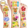Luau Temporary Tattoos 8 Sheets 99 PCS Hawaiian Party Decorations Favors Supplies Summer Aloha Tropical Theme Birthday Cute Stickers Christmas Gifts for Boys Girls Class School Prizes Carnival