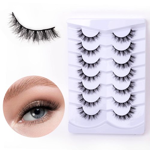 SQYlashes Cat Eye Natural Lashes Wispy False Eyelashes Short Fluffy Fake Lashes - 7 Pairs, ZG55