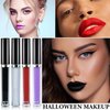 WENJLYJ 4 Colors Dark Black White Purple Red Matte Liquid Lipstick Set,Matte Black Lip Gloss Waterproof & Long Lasting Smudge Proof Bold Gothic Makeup Lip Stain Lipgloss Set for Women
