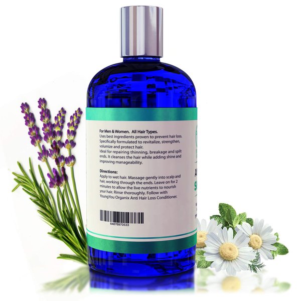 Organic Anti-Hair Loss Shampoo Plant Based Hair Restoration Treatment for Thinning Damaged Hair for Men & Women
