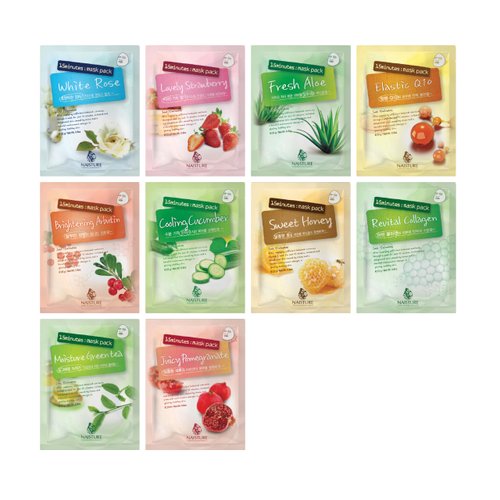 Naisture Premium Facial Sheet Mask Bundle – 15 MIN (10 pc) Korean Face Mask Skin Care - Moisturizing, Soothing, Hydrating Skin Care for All Skin Types & Home Spa Self Care Gift Masks for Women & Men