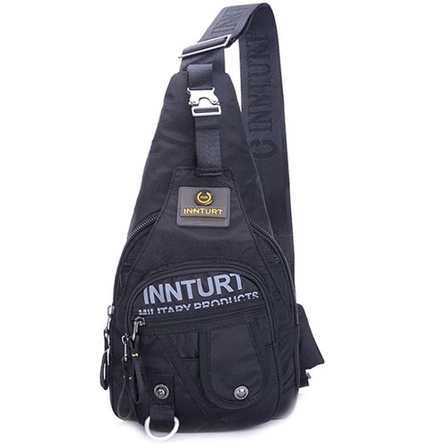 INNTURT Nylon Sling Bag Small Backpack Crossbody Shoulder Bag Sling Pack Black