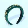 Fashion Green Padded Headband Constellation Birthday Hair Band Zodiac Sign Taurus Crystal Jewled Headband Vintage Hair Accessories