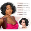 Quantum Love Short Curly Bob Wigs Loose Wave Side Part Wig for Black Women Short Body Wave Bob Synthetic Wig (Black10 inches)