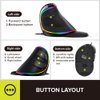 DeLUX Ergonomic Vertical Mouse, Wired Ergo Mouse for Large Hands, 6 Programmable Buttons, Up to 12800 DPI, Removable Wrist Rest, Vibrant RGB Backlit, for Windows 7/8/10/XP/Vista (M618Plus RGB-Wired)