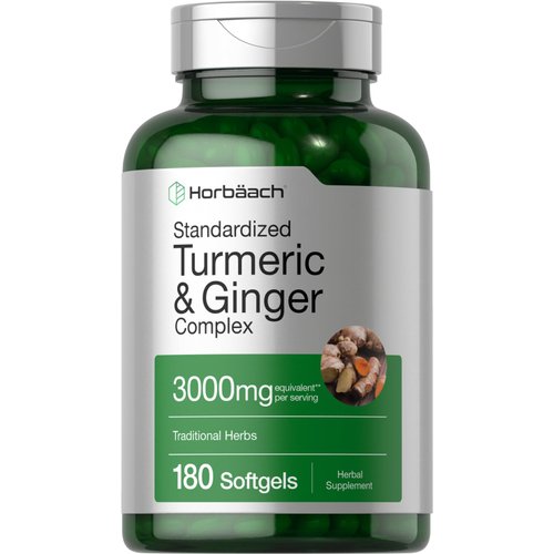 Turmeric and Ginger Supplement | 3000 mg 180 Softgel Pills | with Black Pepper Extract | Non-GMO, Gluten Free Supplement | by Horbaach