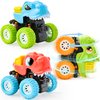 lalalark 3 Pack Monster Truck Toy, Dinosaur Toys for 3 4 5 Year Old Boys, Friction Power 360° Rotating Push and Go Cars, Bumping Up and Down Action, Christmas Birthday Gifts for Kids 3-5