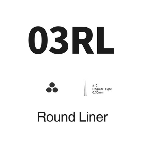 STIGMA #10(3RL) Bugpin Disposable Tattoo Needle Cartridges with Membrane Safety Cartridges for Tattoo Artists Round Liner 20Pcs Standard Pack EN05-20-1003RL