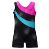 DAXIANG Gymnastics Leotards for Girls Gymnastics Outfit Black Shorts Dance Unitard Biketards Hot Blue Pink 13-14Y