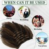 Anrosa Afro Kinky Curly Clip ins for Black Women Piano Natural Black mixed with Chocolate Brown Full Head with 17 Clips 12 Inch Thicken Double Weft Brazilian Hair Curly Extensions Clip in 120g