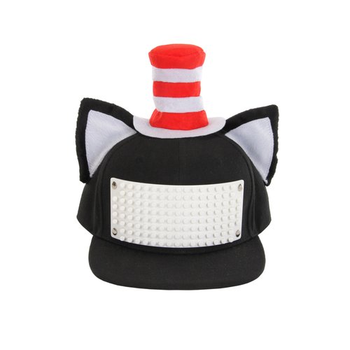 FUN Costumes Dr. Seuss Cat in The Hat Building Blocks Snapback Hat, Standard Black