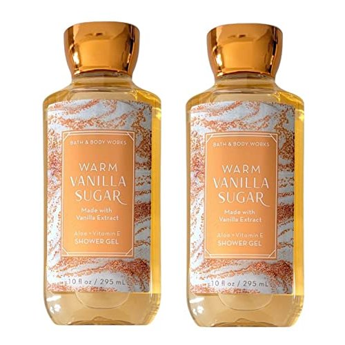 Bath and Body Works Warm Vanilla Sugar Shower Gel Gift Sets For Women 10 Oz 2 Pack (Warm Vanilla Sugar)