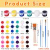 Extrapins 12 Pack Mini Paint Set,Washable Acrylic Paint Strips Set for Kids & Adults,24 Filled Paint Strips in 12 Colors,24 Brushes,12 Mixing Palettes,3 Big Brushes