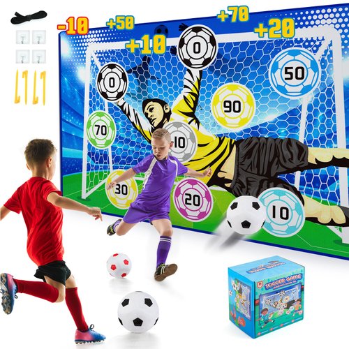 Helsort Soccer Gifts for Boys and Girls, Indoor Soccer Ball Game for Kids, Backyard Toss Soccer Goal Target with 2 Balls, Sport Toys Christmas Birthday Gifts for 3-5 6-8 8-12 Years Old Kids