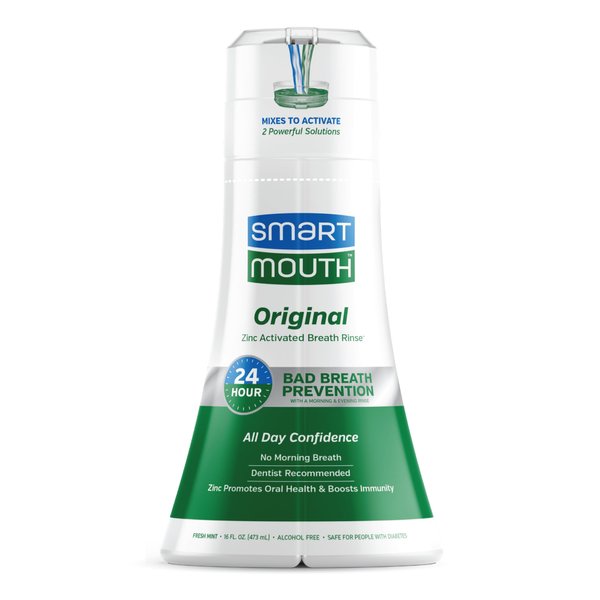 SmartMouth Original Activated Mouthwash - Adult Mouthwash for Fresh Breath - Oral Rinse for 24-Hour Bad Breath Relief with Twice Daily Use - Fresh Mint Flavor, 16 fl oz