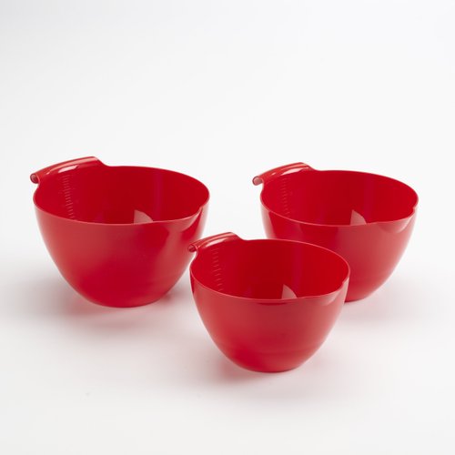 Linden Sweden 3-Piece Mixing Bowl Set, Red