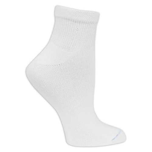 Dr. Scholl's Women's 4 Pack Diabetic and Circulatory Non Binding Ankle Socks, White, Shoe Size: 8-12