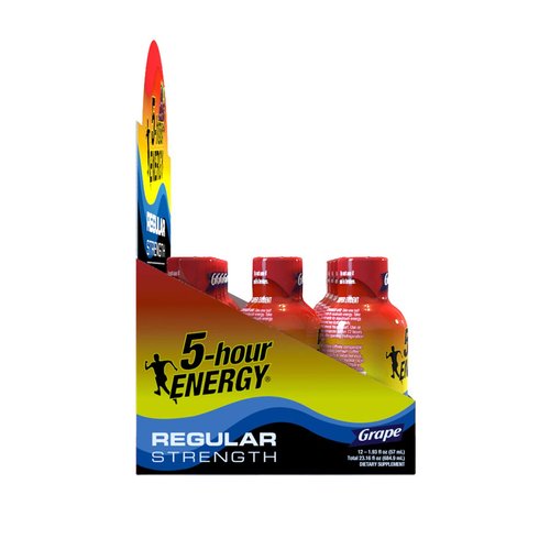 5-hour ENERGY Shot, Regular Strength, Grape, 1.93 Ounce 12 Count