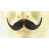Handlebar Mustache BLACK - w/Spirit Gum - 100% Human Hair - no. 2013 - REALISTIC! Perfect for Theater - Reusable!