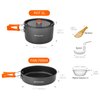 Odoland 9pcs Camping Cookware Non-Stick Lightweight Camping Pots and Pans Set with Plastic Bowls Soup Spoon for Camping, Backpacking, Outdoor Cooking and Picnic