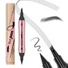 2024 New Magic Microblading Eyebrow Pencil,2-In-1 Dual-Ended Eyeliner And Eyebrow Pen with 4-Fork-Tip, Precise Brow Pen for Natural, Long-Lasting and Waterproof Eye Brow Pencils for Women(Grey)