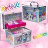 Townley Girl DIY Train Case Makeup Beauty set Includes Bracelet Beads & String, Tattoos, Lip Gloss, Hair Clips, Nail Polish & Much More for Girls, Ages 6+ Perfect for Parties, Sleepovers & Makeovers