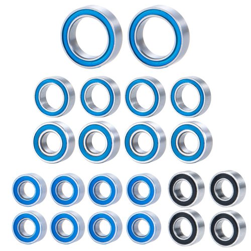 WEFEINO 22Pcs Metal Wheel Hubs Axle Blue Sealed Bearing Kit for 1/18 TRX-4M Bronco RC Crawler Car