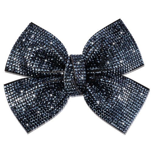 AHONEY 1Pack Rhinestone Hair Bows for Women Blue Hair Bow Clip, Hair Bling Glitter Hair Clips Sparkly Rhinestone Barrettes for Women Girls Holiday Hair Accessories Christmas Gift (Blue)