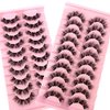 HBZGTLAD Invisible band Lashes 10 Pairs 3D Faux Mink Lashes Natural short Transparent Terrier Lashes Clear Band Soft Eyelashes Extension (10pairsN24)