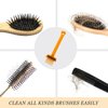 2-in-1 Hair Brush Cleaning Tool, Comb Cleaning Brush Hair Brush Cleaner with Pick and Bristles Hair Brush Remover Rake for Removing Hair Dust, Cute Comb Cleaner Tool for Home and Salon, Yellow