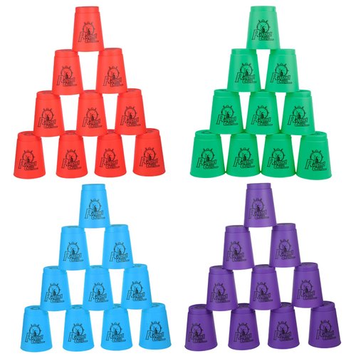 yeesport Sport Stacking Cups, 48pcs Sports Stacking Cups Speed Training Games for Travel Party Challenge Competition Gift for Kids and Adults (Blue+Green+Orange+Purple)