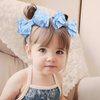 Baby Hair Bows Toddler Girls Hair Clips White Pigtail Bows Handmade Alligator Clip in Bows for Baby Girls Hair Accessories 4 PCS Blue