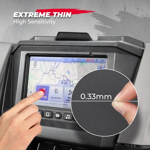 KEMIMOTO Tempered Glass Screen Protector Compatible with Polaris RZR PRO XP/R Turbo Sportsman Ranger General Xpedition 7 inch Ride Command Snowmobile 7S Display Touchscreen 2019 2021 2022 2023 2024