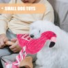 POPETPOP Dog Rope Toys, Cute Flamingo Dog Squeaky Teething Toys, Girl Dog Plush Toys, Pet Chew Rope Toys for Dog Cat Puppy Teeth Cleaning