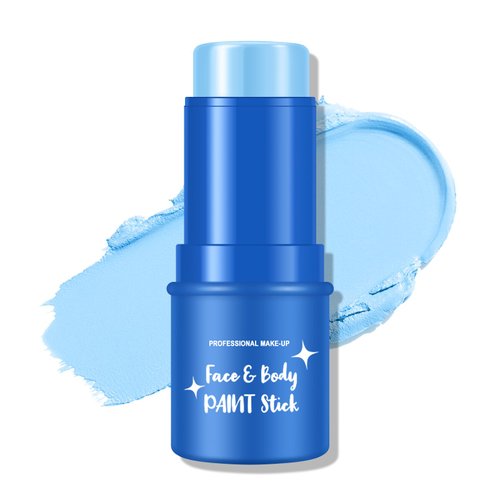 KYDA Blue Face Paint, Blue Eye Black Stick for Sports, Light Blue Body Paint Stick for Halloween Corpse Bride Avatar Sally Cosplay SFX Makeup Paint