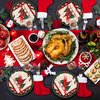 96PCS Christmas Party Supplies Paper Plates and Napkins, Red Green Plaid Christmas Tree Tableware Set Party Plates and Napkins Forks for Winter Christmas Party Decorations Serves 24 (Christmas)